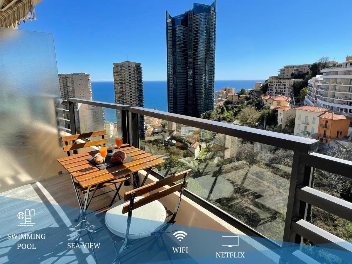New Studio, Piscine Et Vue Mer • Proche De Monaco Beausoleil Exteriör bild